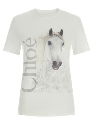 Chlo&eacute; White Printed T-shirt