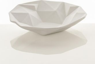 Oresteluchetta Vaciabolsillos decorativo de cer&aacute;mica blanca mate 8x40x40 cm