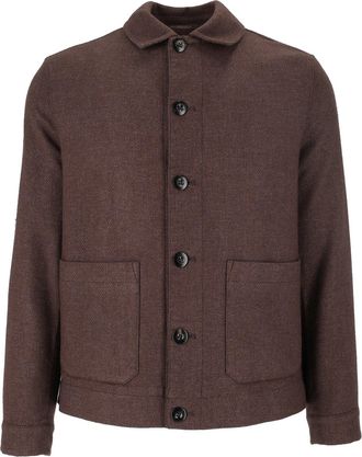 Circolo 1901 Brown Garment-Dyed Virgin Wool-Blend Overshirt