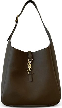 Saint Laurent Schoudertas met logoplakkaat - Bruin