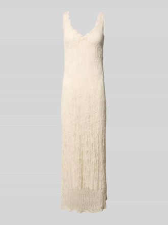 Only Schmales Spitzenkleid mit tiefen V-Ausschnitt Modell ALBINA in Ecru, Gr&ouml;&szlig;e XL