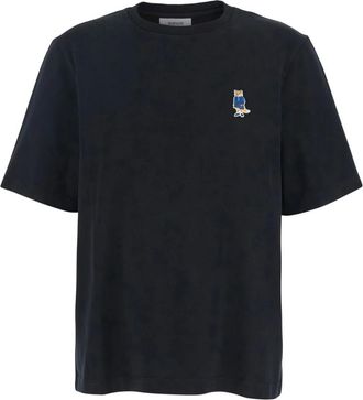 Maison Kitsuné Tops, Dames, Zwart, S, Zwarte Vos T-shirt