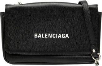 Balenciaga Pre-owned Cross Body Bags, female, Black, Size: ONE SIZE Pre-owned Leather Cross Body Bag