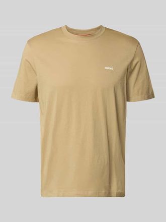 HUGO BOSS Regular Fit T-Shirt aus reiner Baumwolle Modell DERO222 in Beige, Gr&ouml;&szlig;e XXL