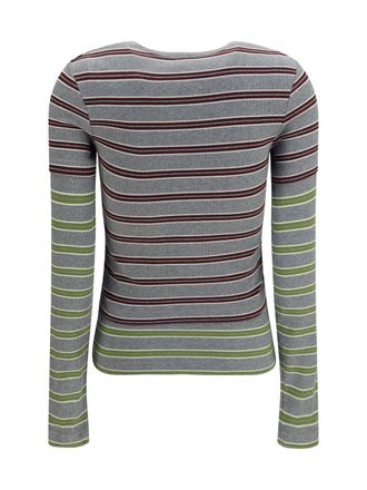 Ganni Double-Sleeve Striped T-Shirt - Multicolor