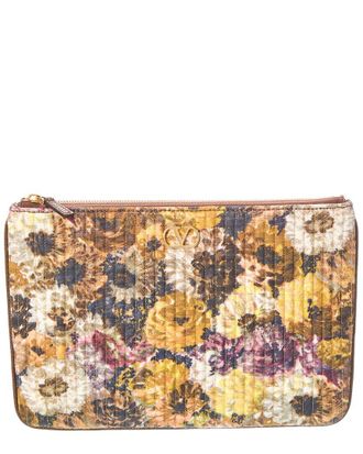 Valentino Vlogo Signature Quilted Canvas Pouch