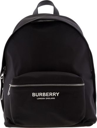Burberry Mens Black Econyl Logo Print Backpack