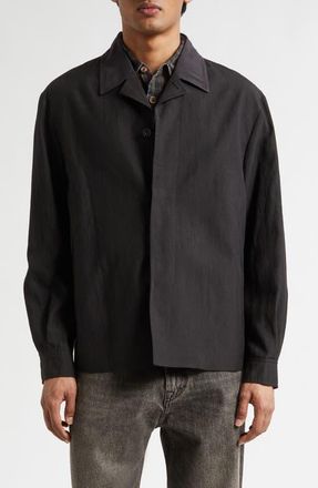 Our Legacy Pack Linen Blend Jacket in Soot Black Techflax at Nordstrom, Size 42 Us