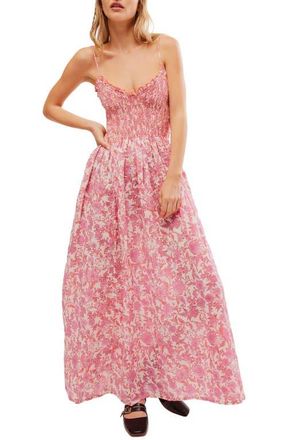 Free People Sweet Nothings Floral Print Sleeveless Maxi Sundress in Pink Combo at Nordstrom, Size X-Small