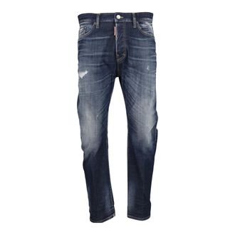 Dsquared2 Mens Dark Navy Blue Desert Wash Bro Jeans