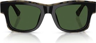 Dolce & Gabbana 52mm Square Sunglasses in Black On Yellow Havana /Green at Nordstrom