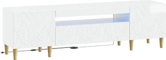 vidaXL Mueble De Tv Led Blanco Brillante Madera De Ingenier&iacute;a Vidaxl