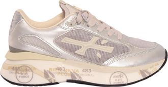 Premiata Moerund Silver Metallic Mesh Sneakers