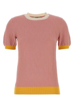 Fendi Pink Cotton Blend Sweater