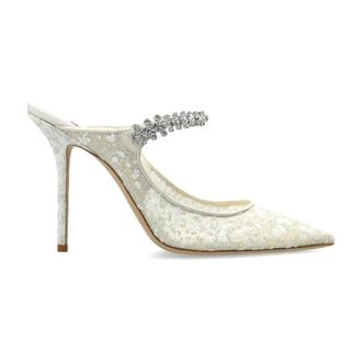 Jimmy Choo London Heeled Mules, female, White, Size: 7 1/2 US Bing 100 Heeled Mules