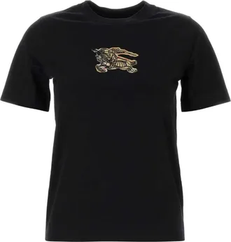 Burberry Katoenen T-shirt - Dames - T-shirts - Zwart - XS - Katoen - Tops