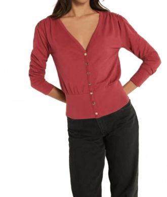 Nation Ltd Colette Cardigan Top In Russet