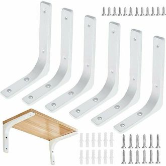 OEM Soportes Blancos Para Estantes De Pared, Soportes Met&aacute;licos Para Estantes De Pared, Soportes De Pared Resistentes Con Tornillos Para Cocina, Dormitori