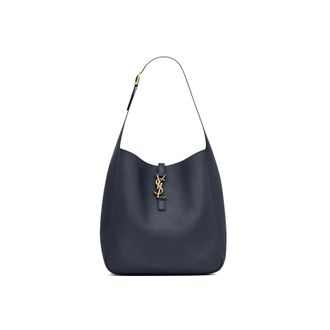 Saint Laurent Tassen, Dames, Zwart, ONE Size, Leer, Grote YSL Schouder Hobo Tas