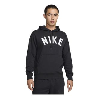 Nike Swoosh Dri-FIT French Terry Pullover Fitness Hoodie Asia Sizing Black White FV9920-010