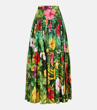 Dolce & Gabbana Falda larga de algod&oacute;n floral