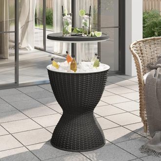 vidaXL Mesa Nevera 3 En 1 Polipropileno Negro Vidaxl