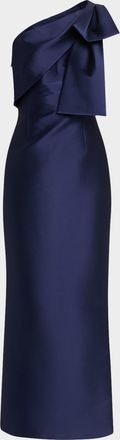 Sachin & Babi Bonnie One-Shoulder Bow Column Gown