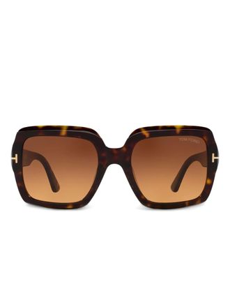 Tom Ford Eyewear Kaya tortoiseshell oversized sunglasses - women - Acetate - 54 - Green
