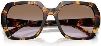 Vogue Eyewear 55mm Irregular Sunglasses in Blond Havana at Nordstrom