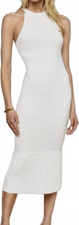 L'agence Kimi Pleated Dress In White