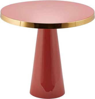 Schubiger M&ouml;bel Beistelltisch Emailliert Metall Rosa H: 50 cm