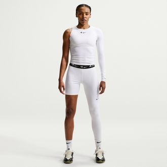 Nike Womens Aja Wilson Asymmetric Reversible Single-Leg Basketball Leggings in White | II4223-100