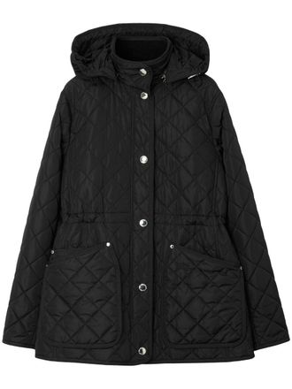 Burberry Giacca trapuntata con cappuccio rimovibile - Nero