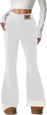 Generic Thermal Tights Women Fleece Lined, Fleece Lined Leggings Women Flared Thermal Legging High Waist Yoga Pants Winter Trousers Running Hiking Gym Legging