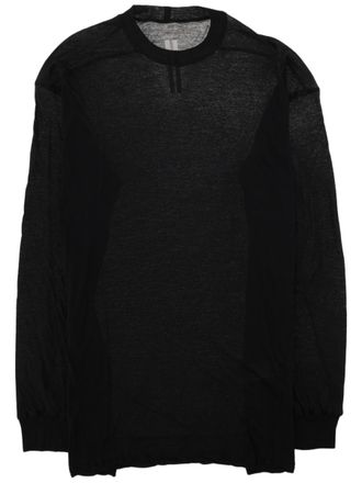 Rick Owens Rick S Jumbo Ls T Semi-Sheer Cotton T-Shirt