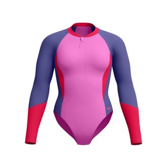 Speedo Dames/Dames Kleurblok Zwempak met Lange Mouwen (Roze/paars)