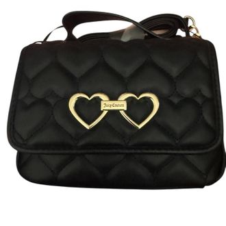 Juicy Couture Womens Quilted Crossbody Bag With Heart Detail In Black