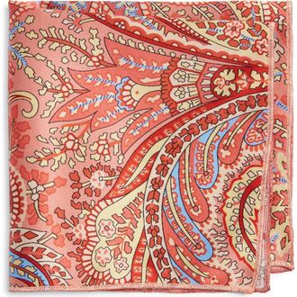 Clifton Wilson Peach Paisley Silk Pocket Square at Nordstrom