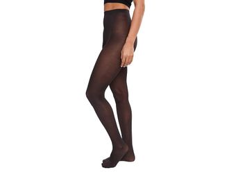 Wolford Satin Opaque 50 Womens Tights Hose Nearly Black : XS (411-53 - 99-143 lbs), Cotton/Nylon/Satin