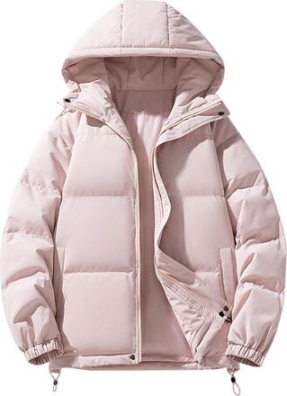 Generic Jackets For Women Winter Coat Lightweight Down Jacket Ladies Quilted Padded Hooded Coats Classic Quilted Padded Coat Big Pockets Hoodie Top Womens Pla