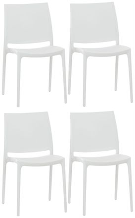 Clp Clp - Set De 4 Sillas Apilables Maya Blanco
