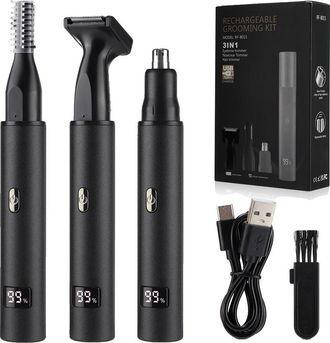 OEM Recortadora De Vello Nasal, Herramienta De Aseo 3 En 1, Recargable Y Pr&aacute;ctica, Color Negro
