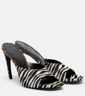 The Attico Betta zebra-print calf hair mules