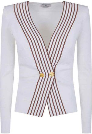 Elisabetta Franchi Knitted Top With Striped Bands