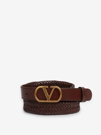 Valentino Garavani Vlogo Leather Belt