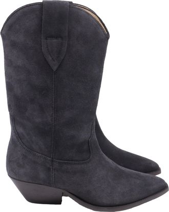 Isabel Marant Duerto Cowboy Boots in Grey Suede