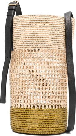 Khaite Billie kleine geweven bucket-tas - Beige