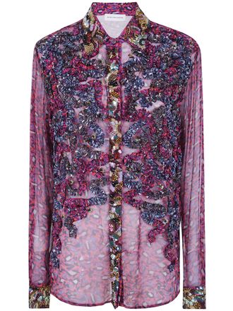 Dries Van Noten Shirt Floral Chiffon Chevy