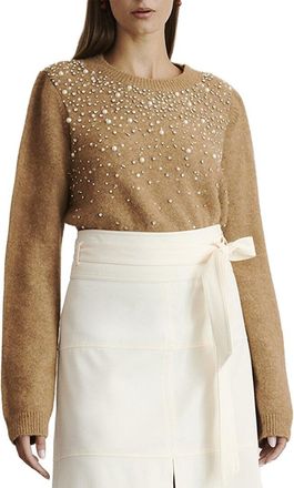 Tanya Taylor Lexia Embellished Alpaca-Blend Sweater
