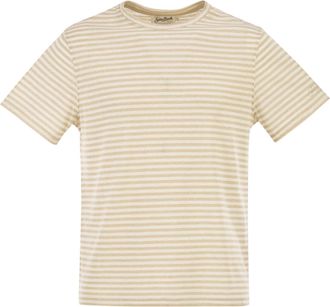 MC2 Saint Barth Striped T Shirt In Linen And Cotton Blend